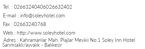 Soley nn Hotel telefon numaralar, faks, e-mail, posta adresi ve iletiim bilgileri